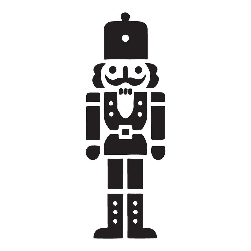 Traditional Nutcracker Soldier Silhouette for Christmas vector