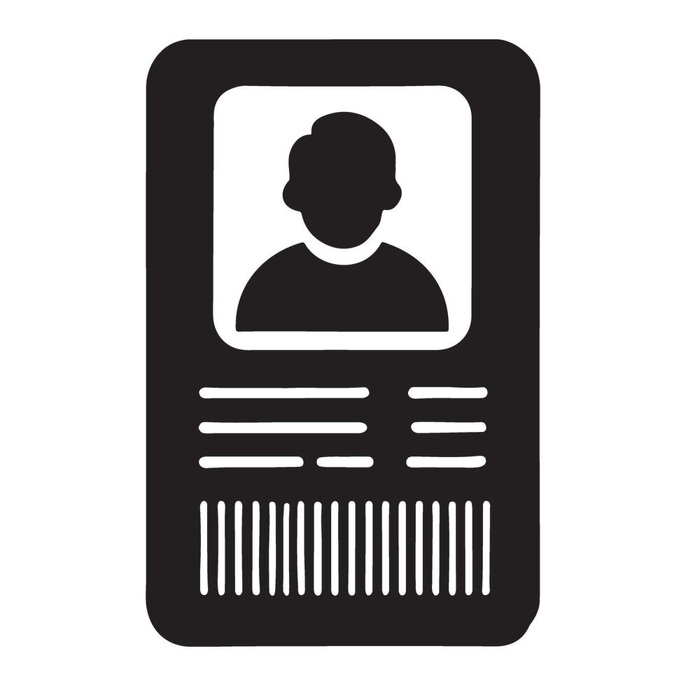 Identification Card Silhouette Graphic vector