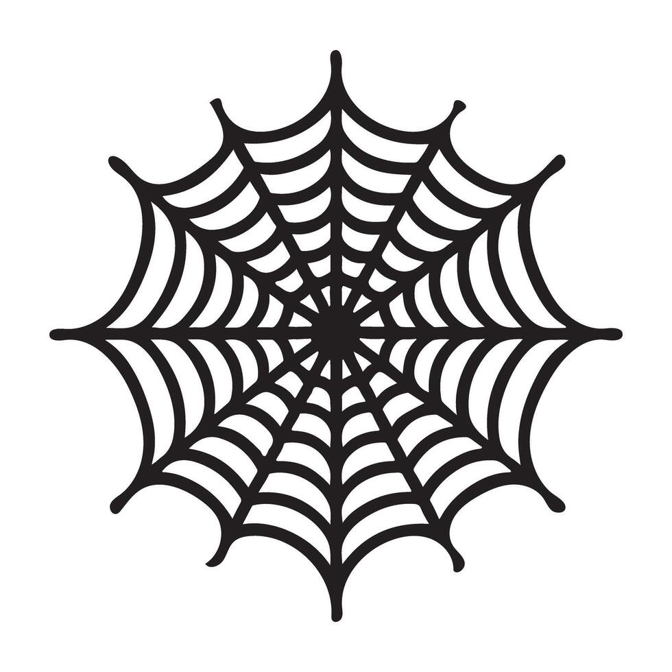 Intricate Spider Web Silhouette Illustration vector