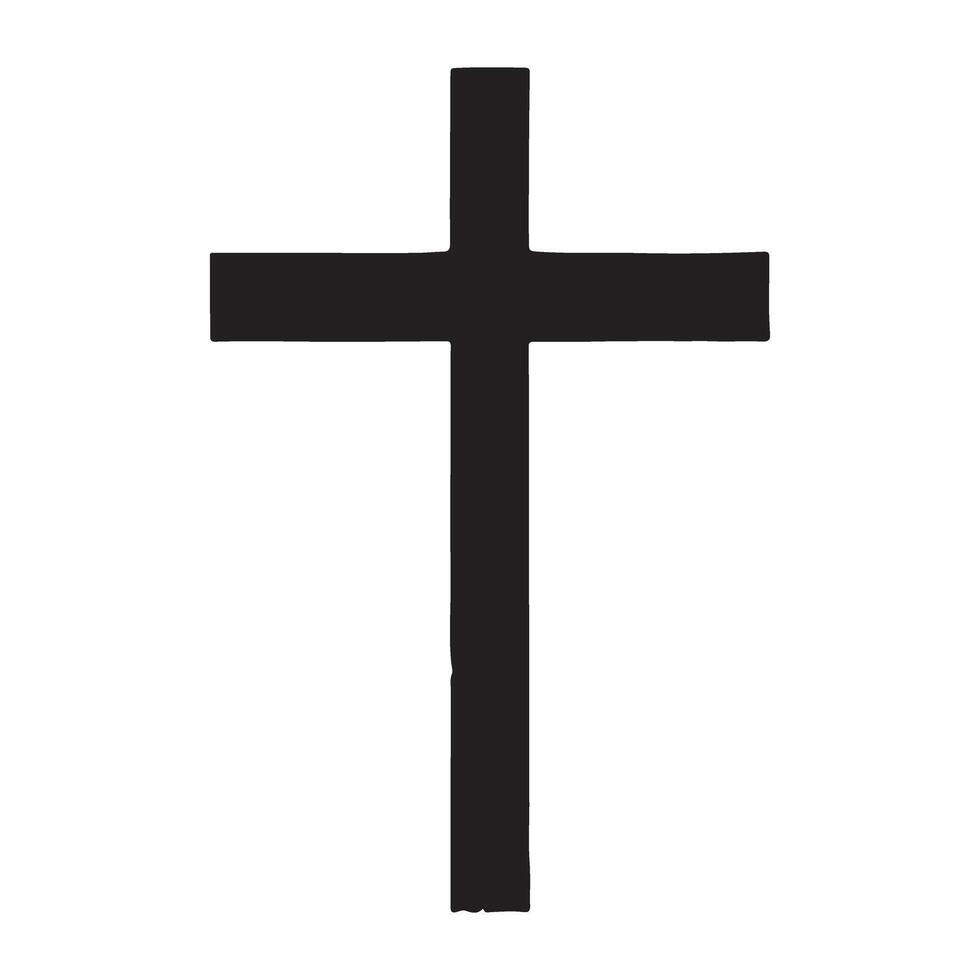 Simple Christian Cross Silhouette Illustration vector