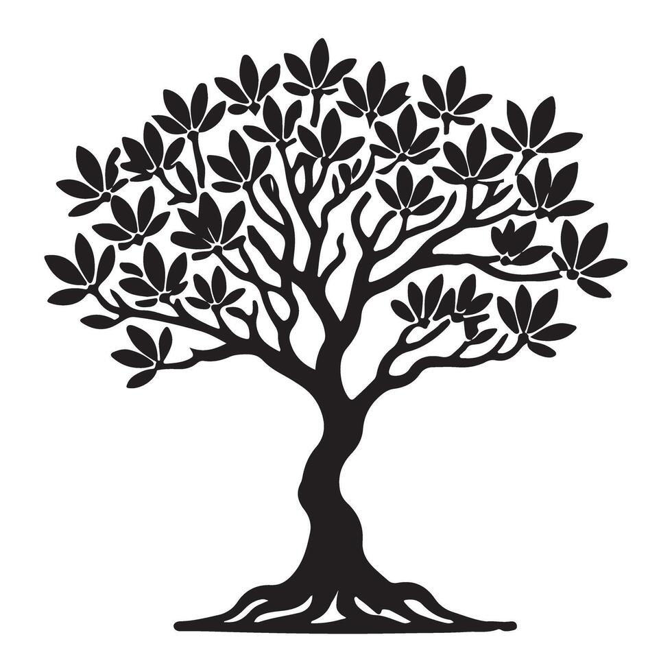 Elegant Silhouette Tree Illustration for Design Projects vector