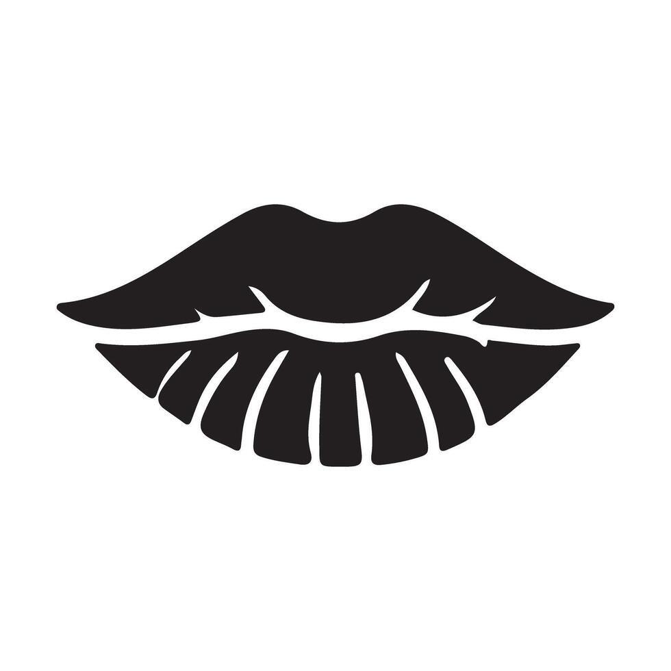 Closed Lips Silhouette Art vector