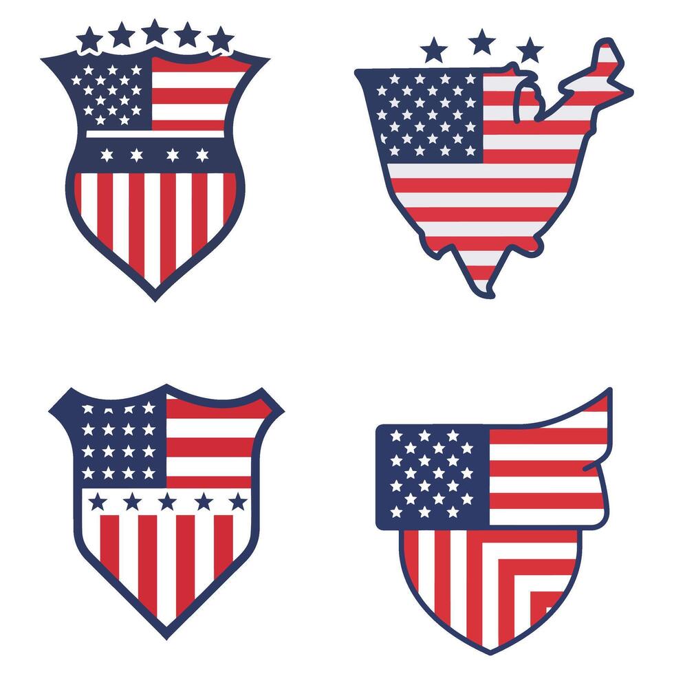 Shield of Freedom USA Inspired Emblems set vector