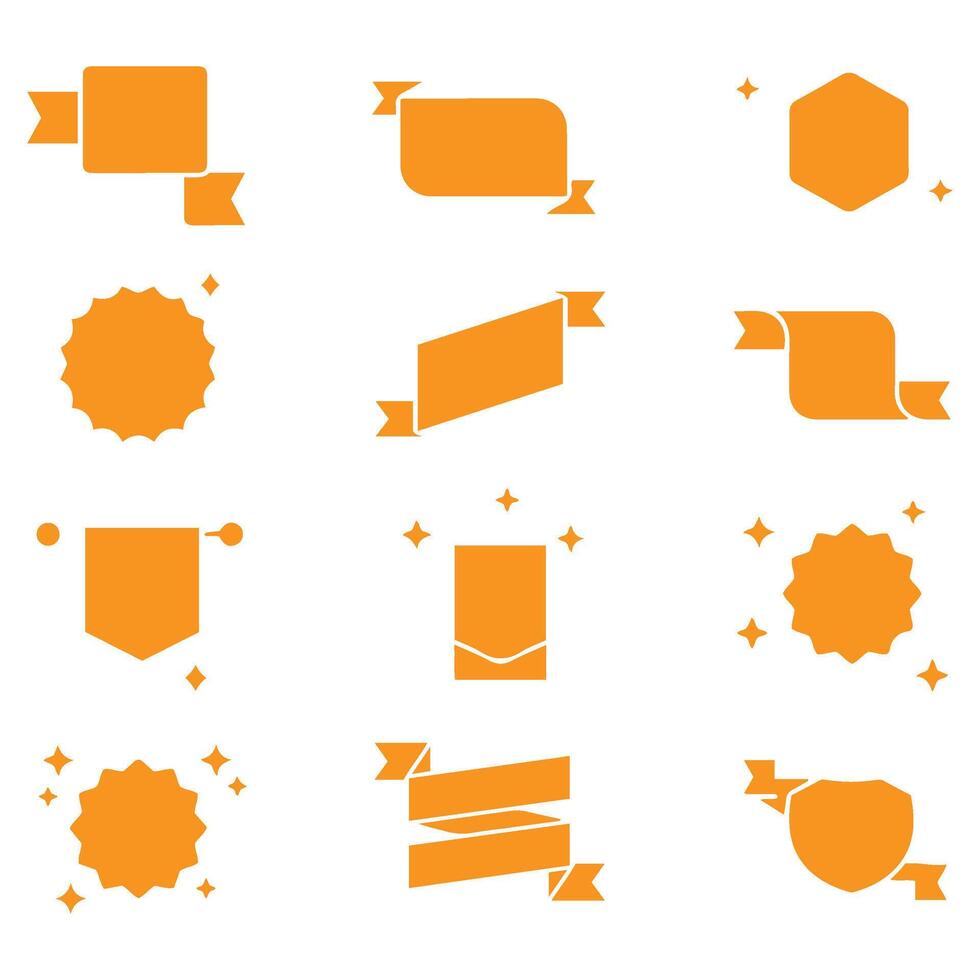 Glory Banner Icons Set with Twelve Versatile Ribbon Designs vector