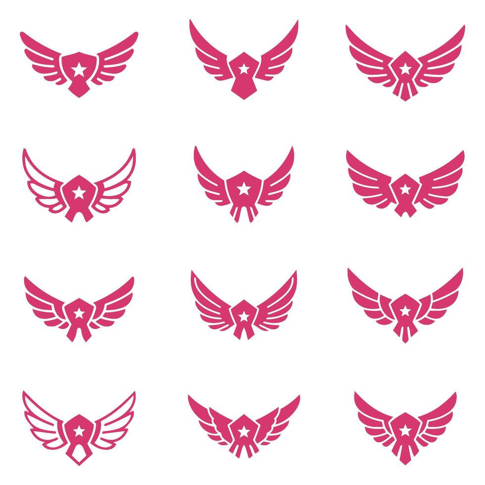 Twelve Freedom Wings Vectors for Patriotic Creations