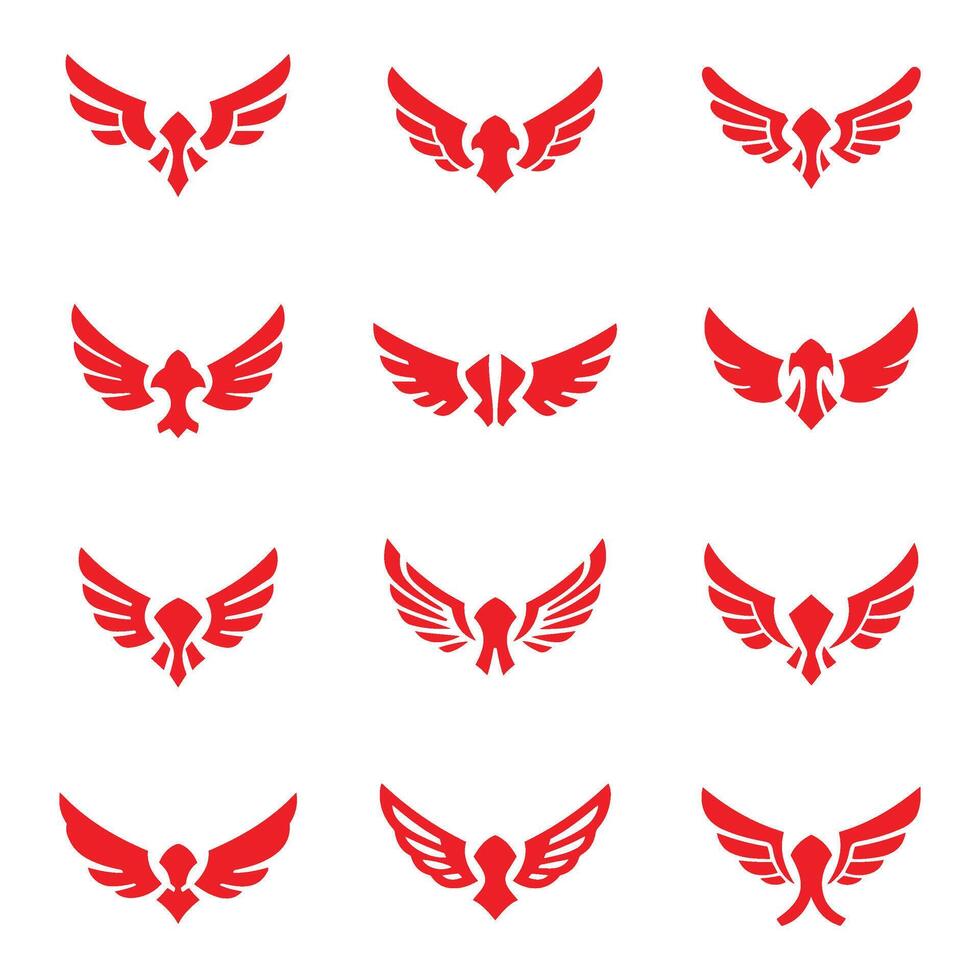 Freedom Wings Graphics Set for Vintage and Retro Designs vector