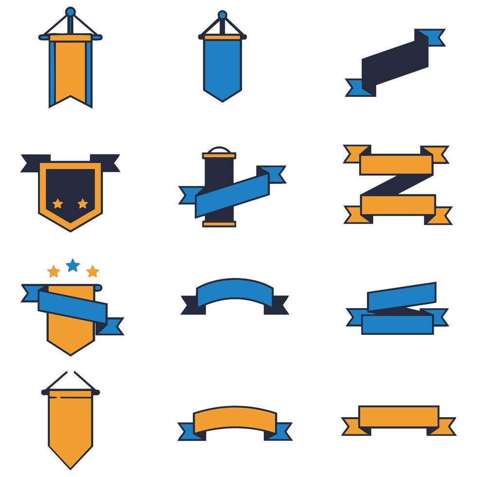 Glory Banner Icons Set Perfect for Logo and Branding Design vector