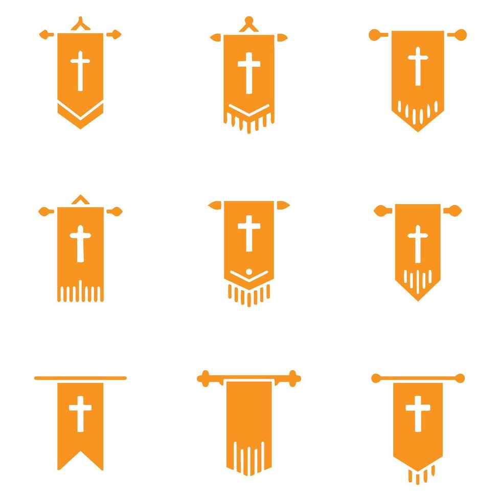 Elegant and Retro Glory Banner Icons for Creative Projects vector