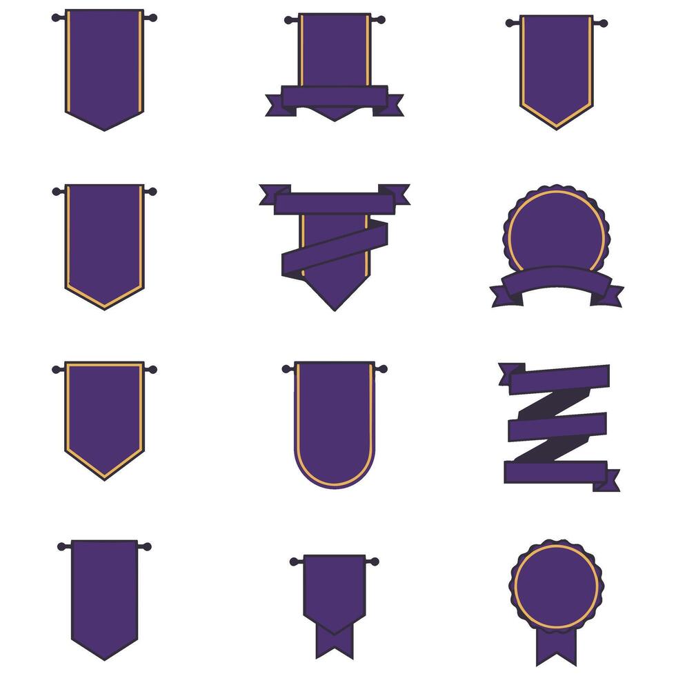 Glory Banner Icons with Ribbons and Retro Flair for Logos vector