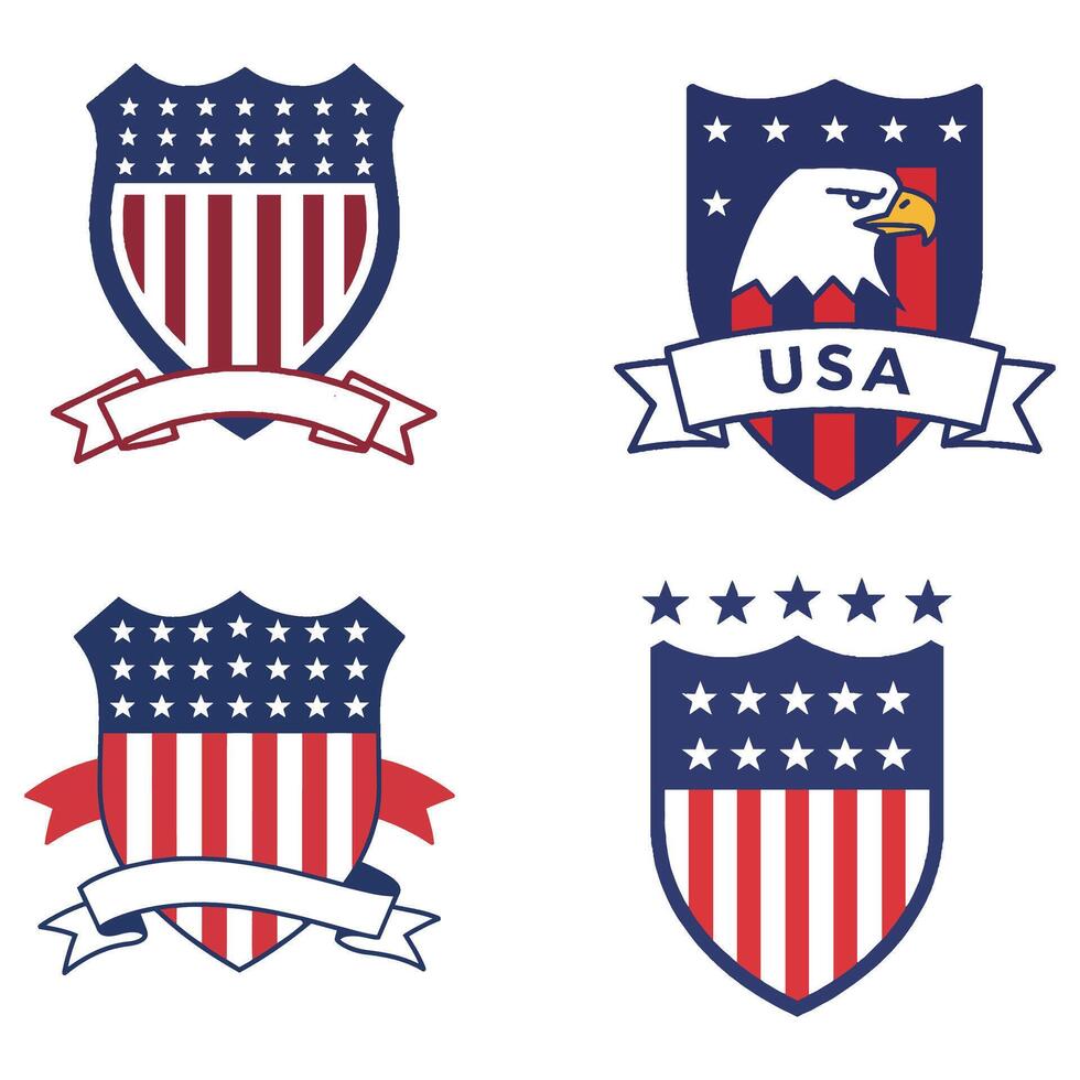 USA Flag Eagle Target Audience Patriotic Shield Emblems vector
