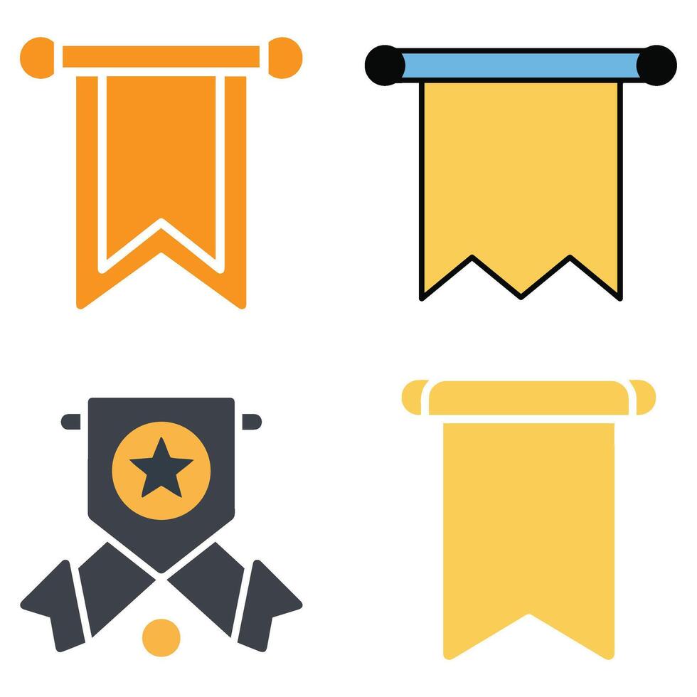 Glory Banner Icons Set for Elegant Branding and Retro Styling vector