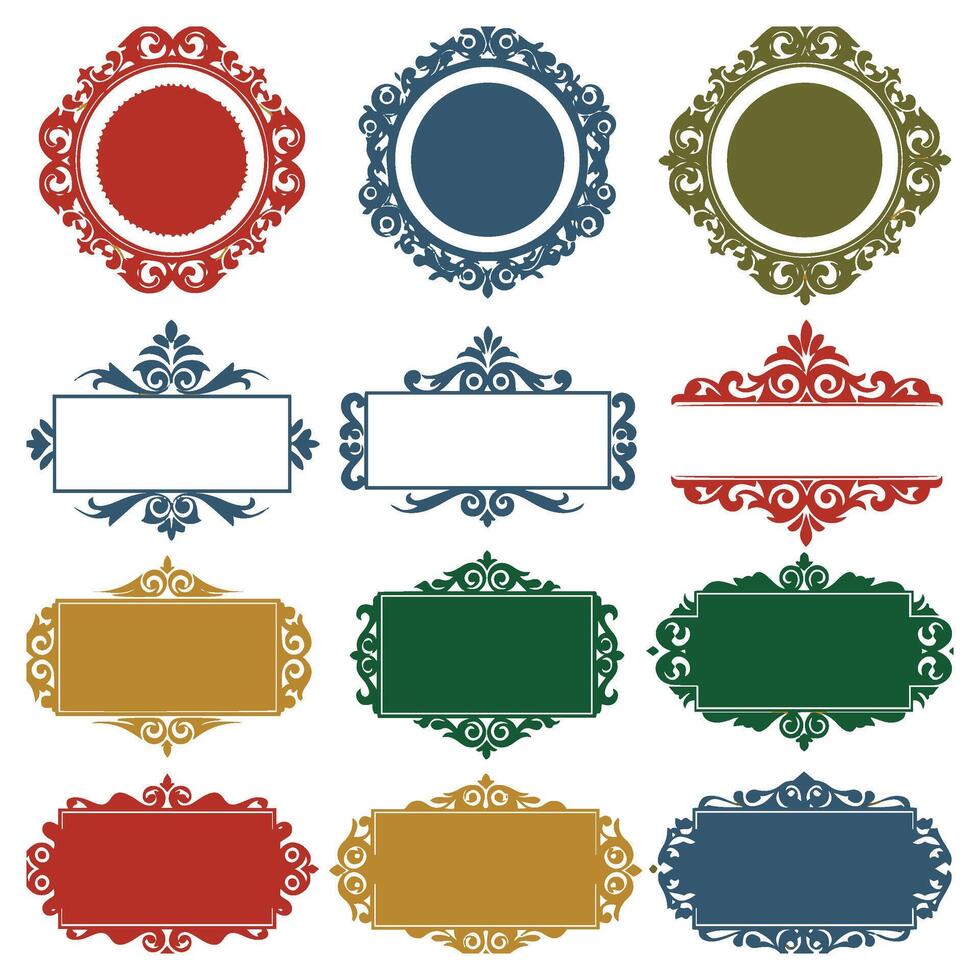 Classic Decorative Frames set Vectors Collection for Designers