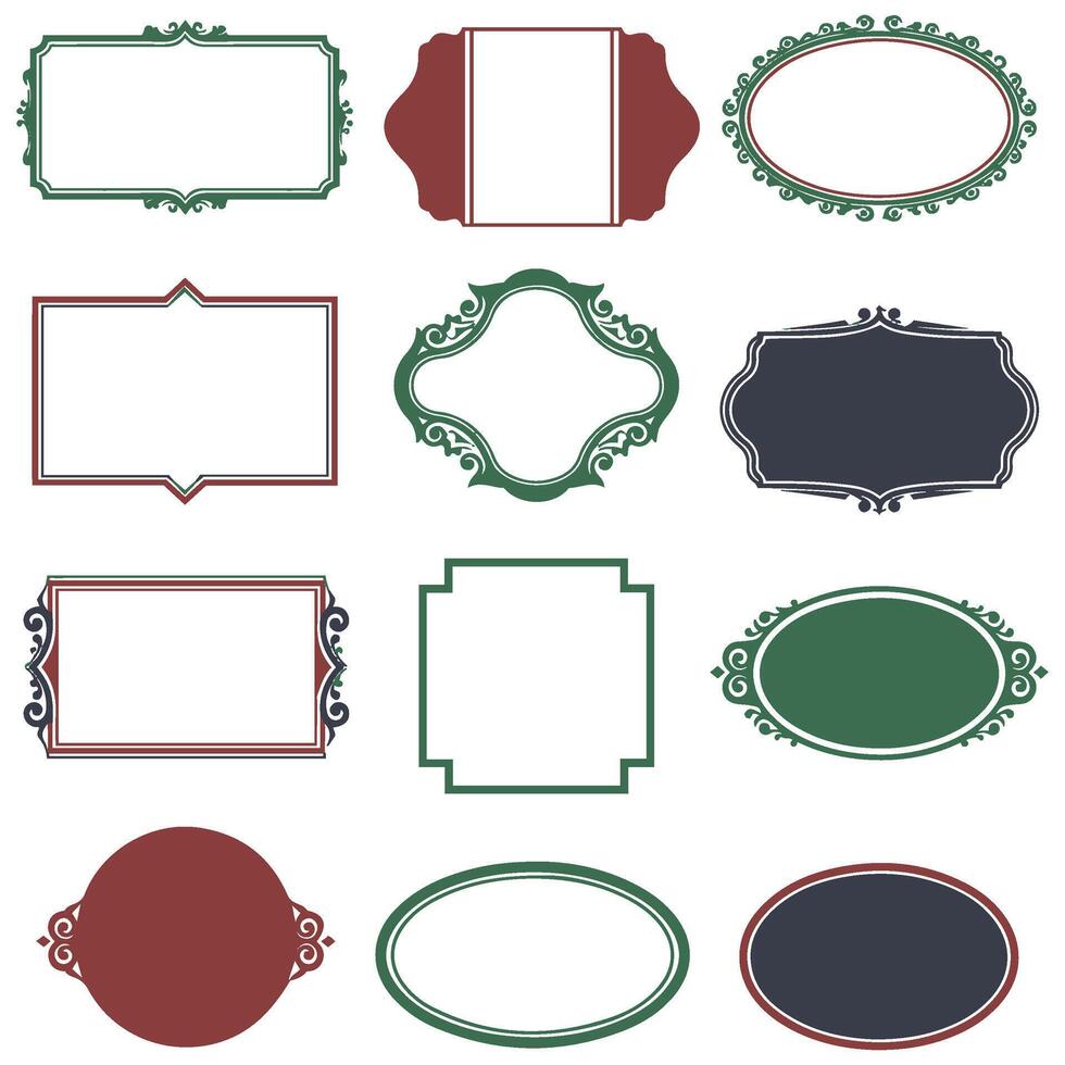 Decorative Vintage Frame set Shapes for Timeless Designs vector