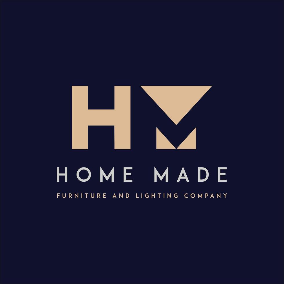 the logo for home made furniture and lighting company vector