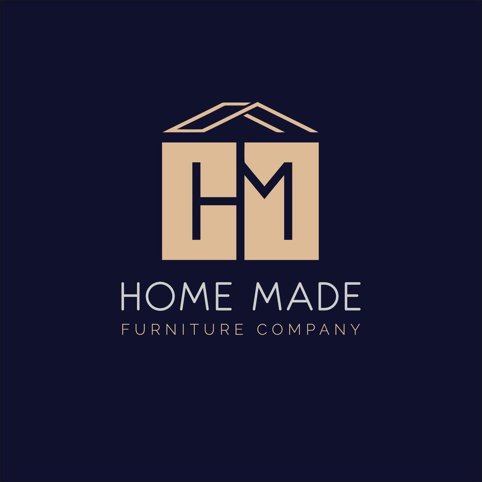 home made furniture company logo design vector