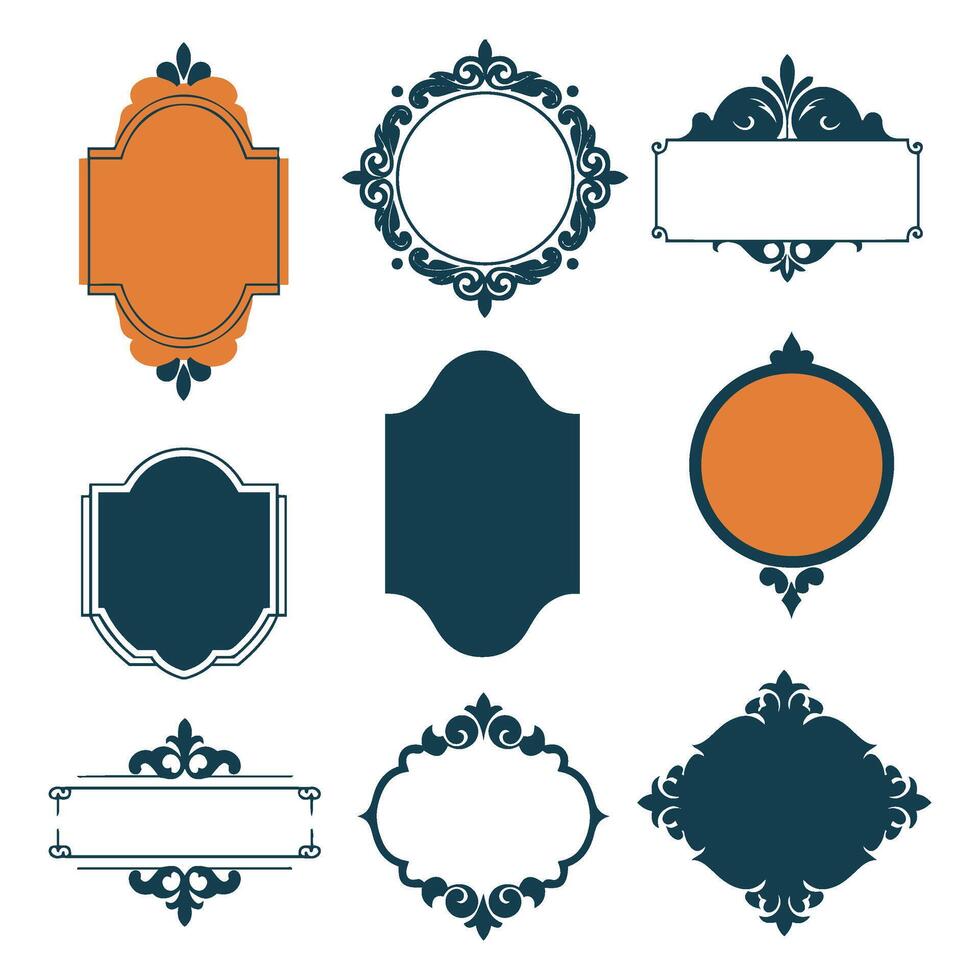 Vintage Frame set Vectors Pack Featuring Timeless Shapes
