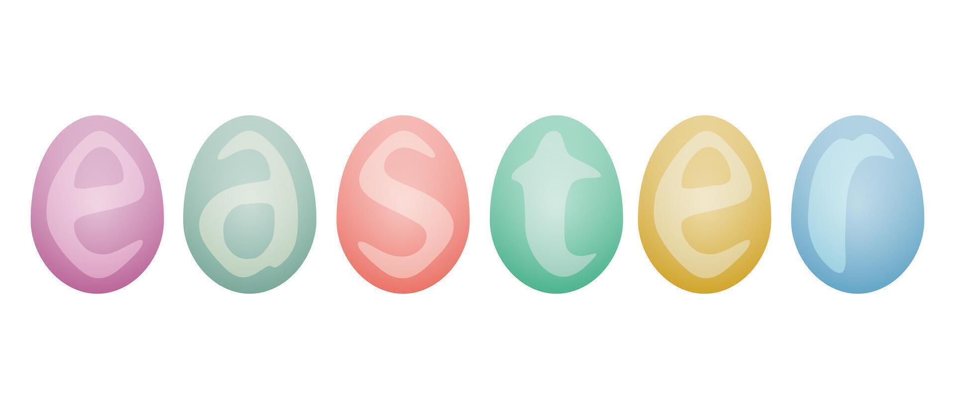 easter colorful eggs design on white background vector