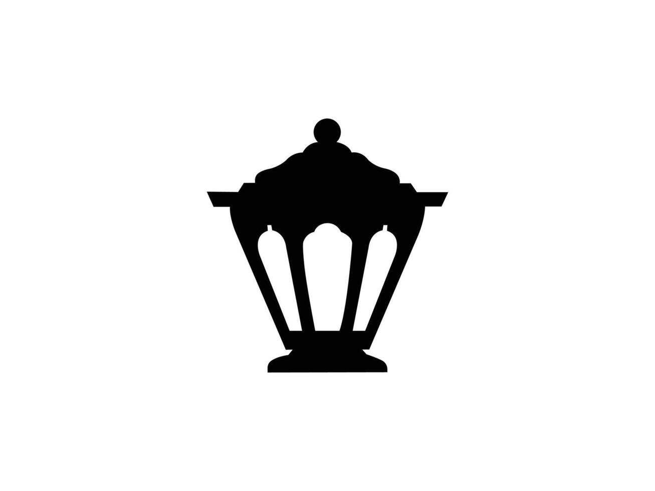 Elegant Silhouette of an Ornate Outdoor Lantern. vector