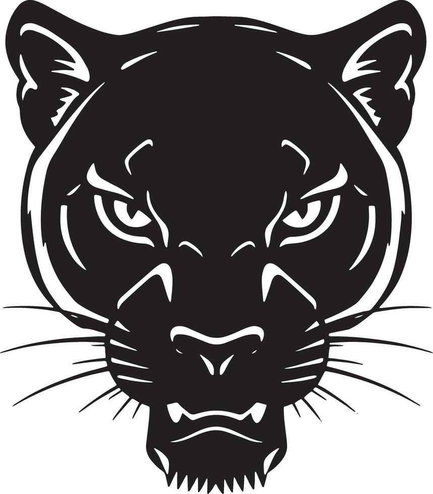 A black panther head on a white background vector