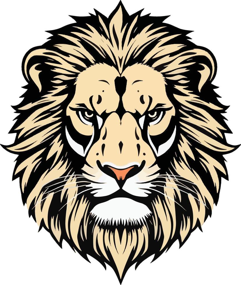 Majestic Heraldic Lion's Head Illustration vector