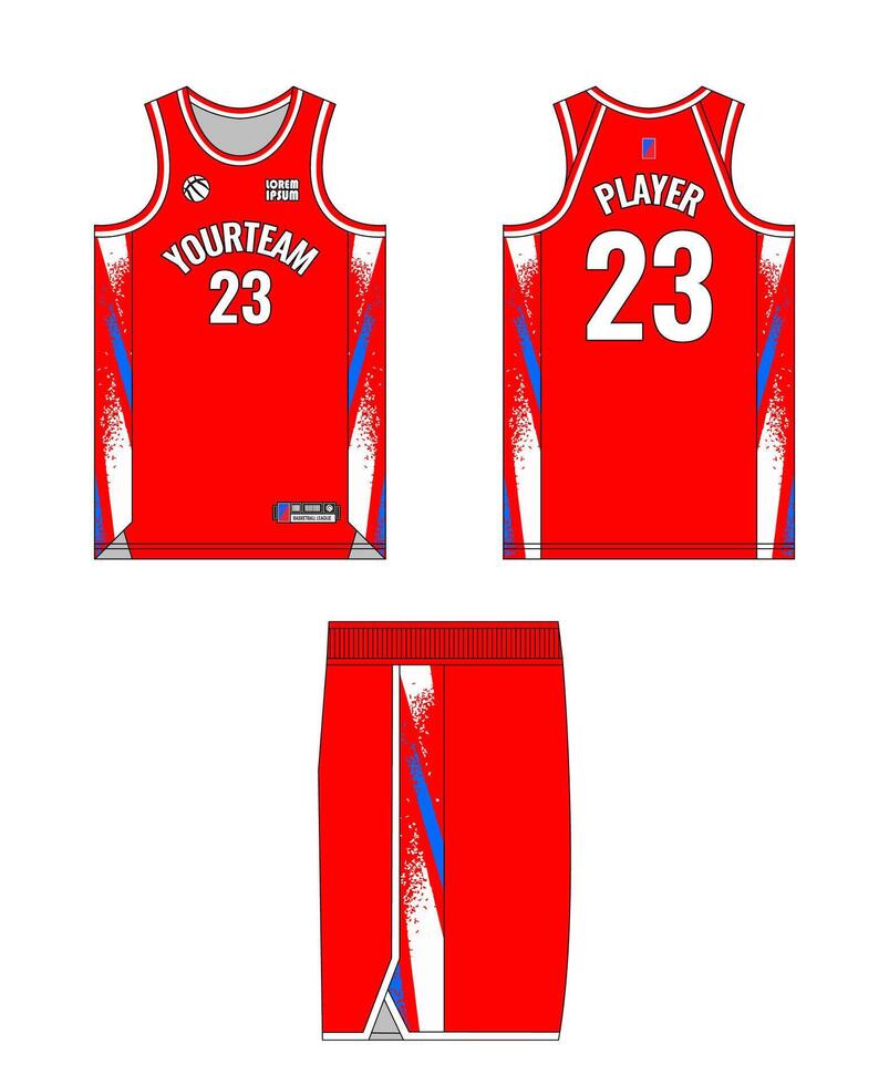 Red basketball jersey design vector