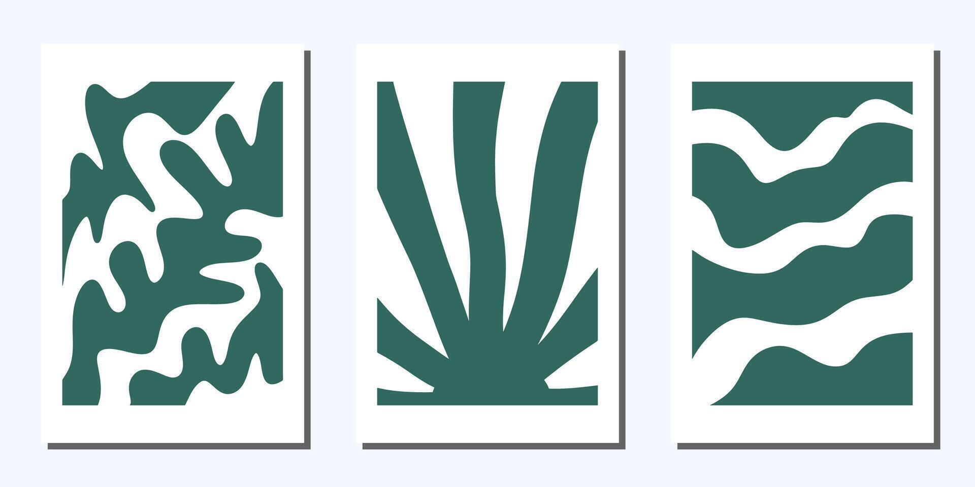 Minimalist plant art poster vector