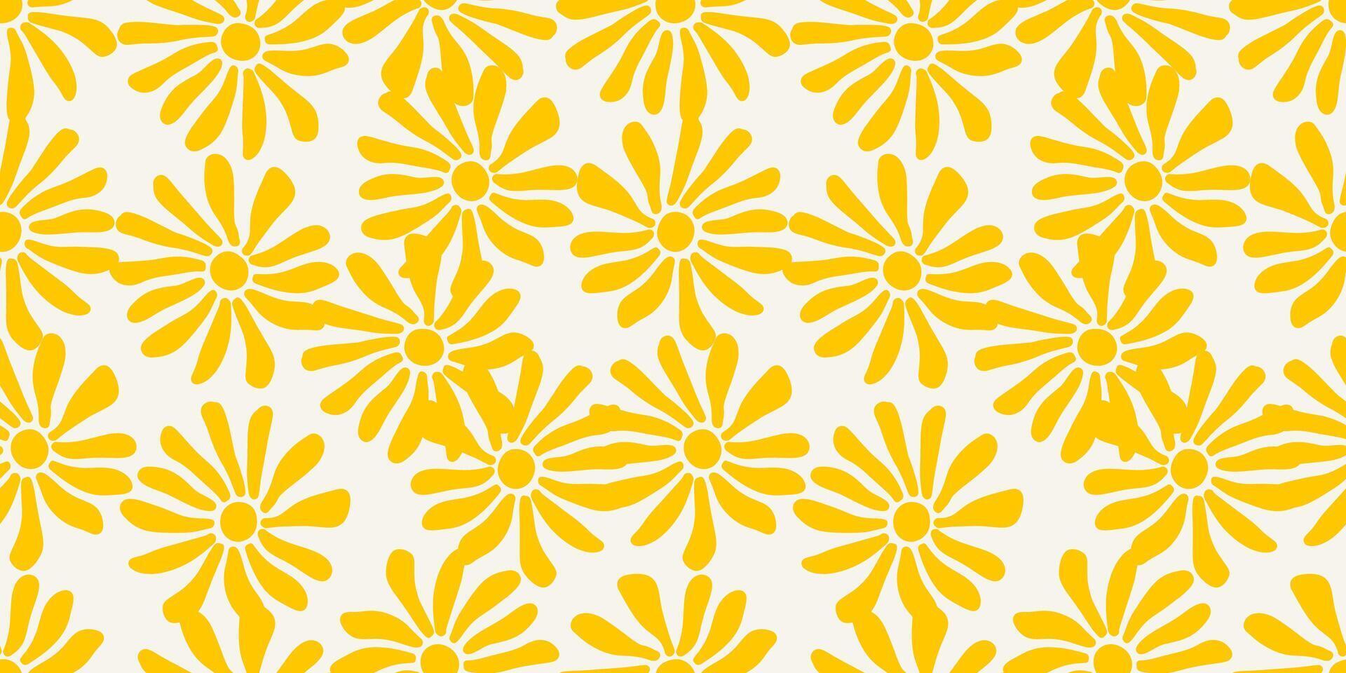 Yellow flower pattern background. vector