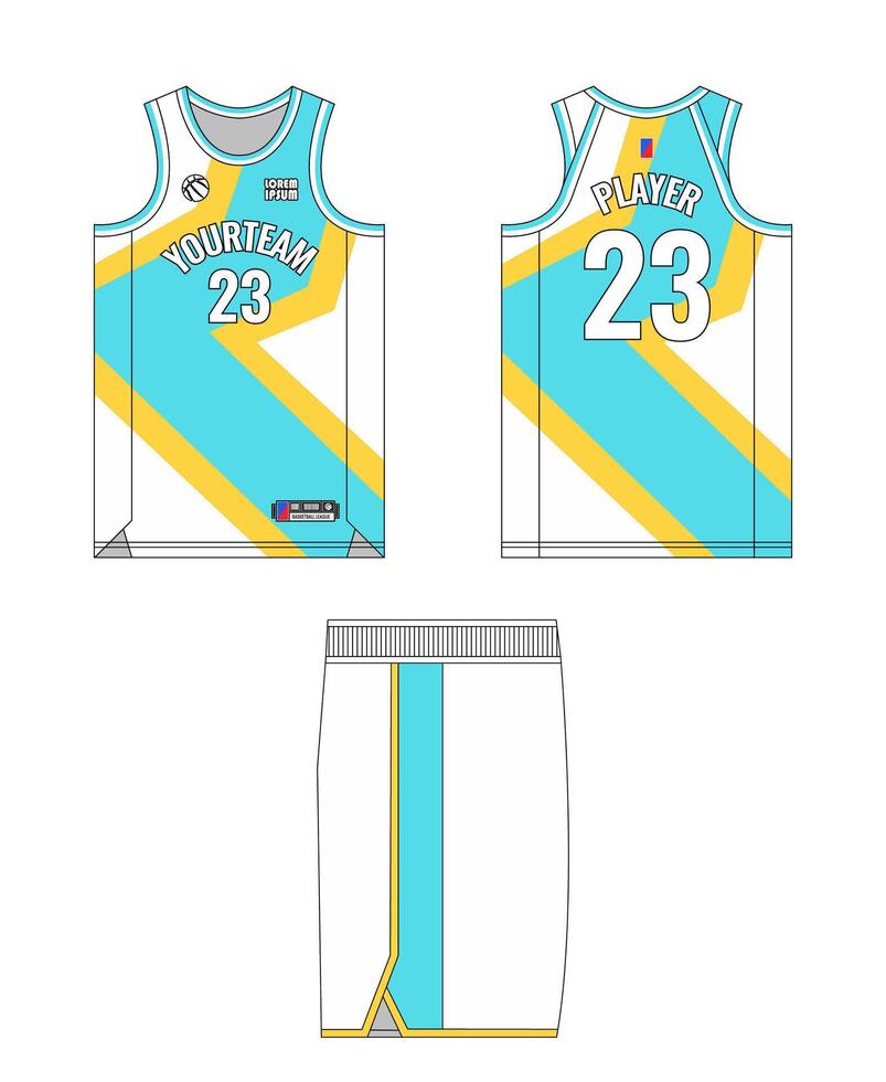 Customizable basketball jersey mockup vector
