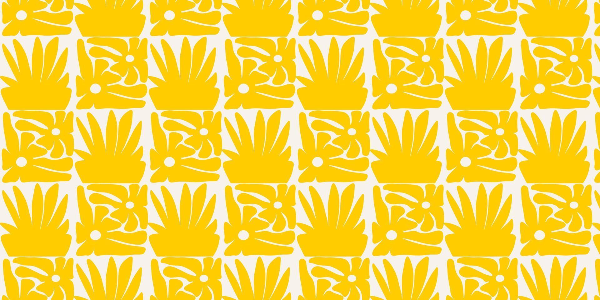 Yellow abstract floral pattern. vector