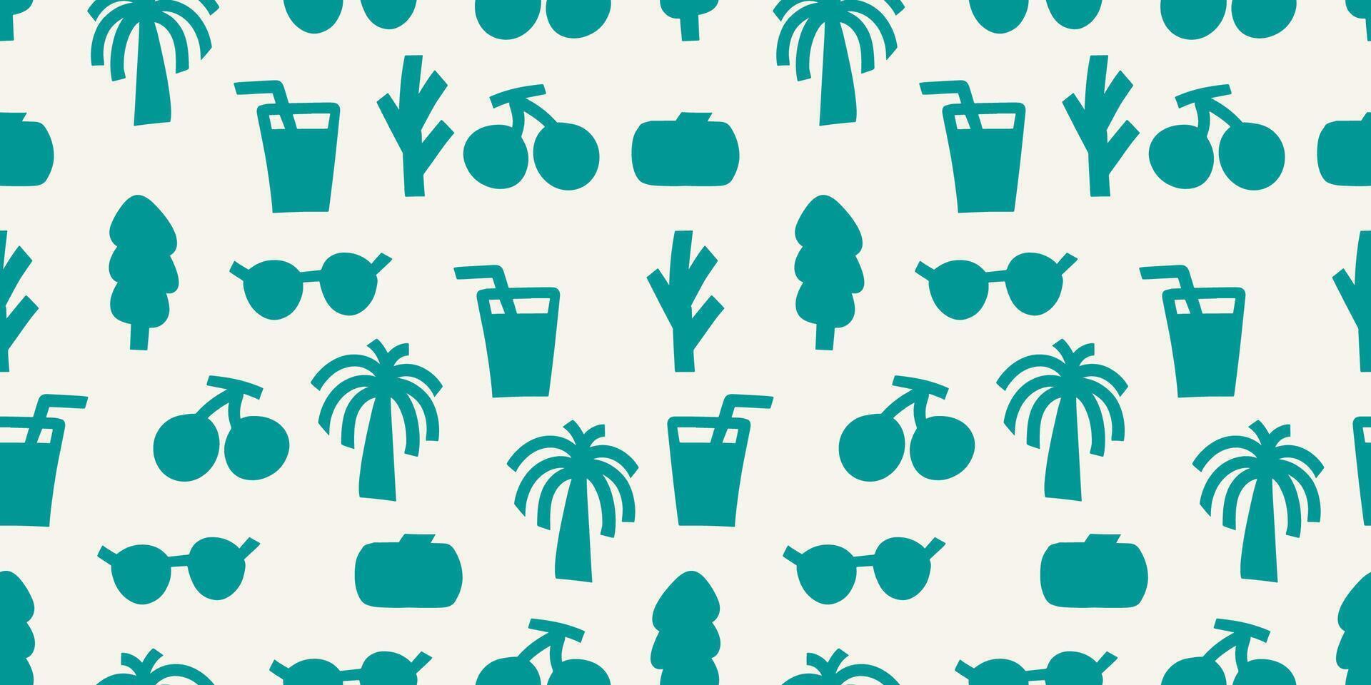 Tropical element pattern design vector