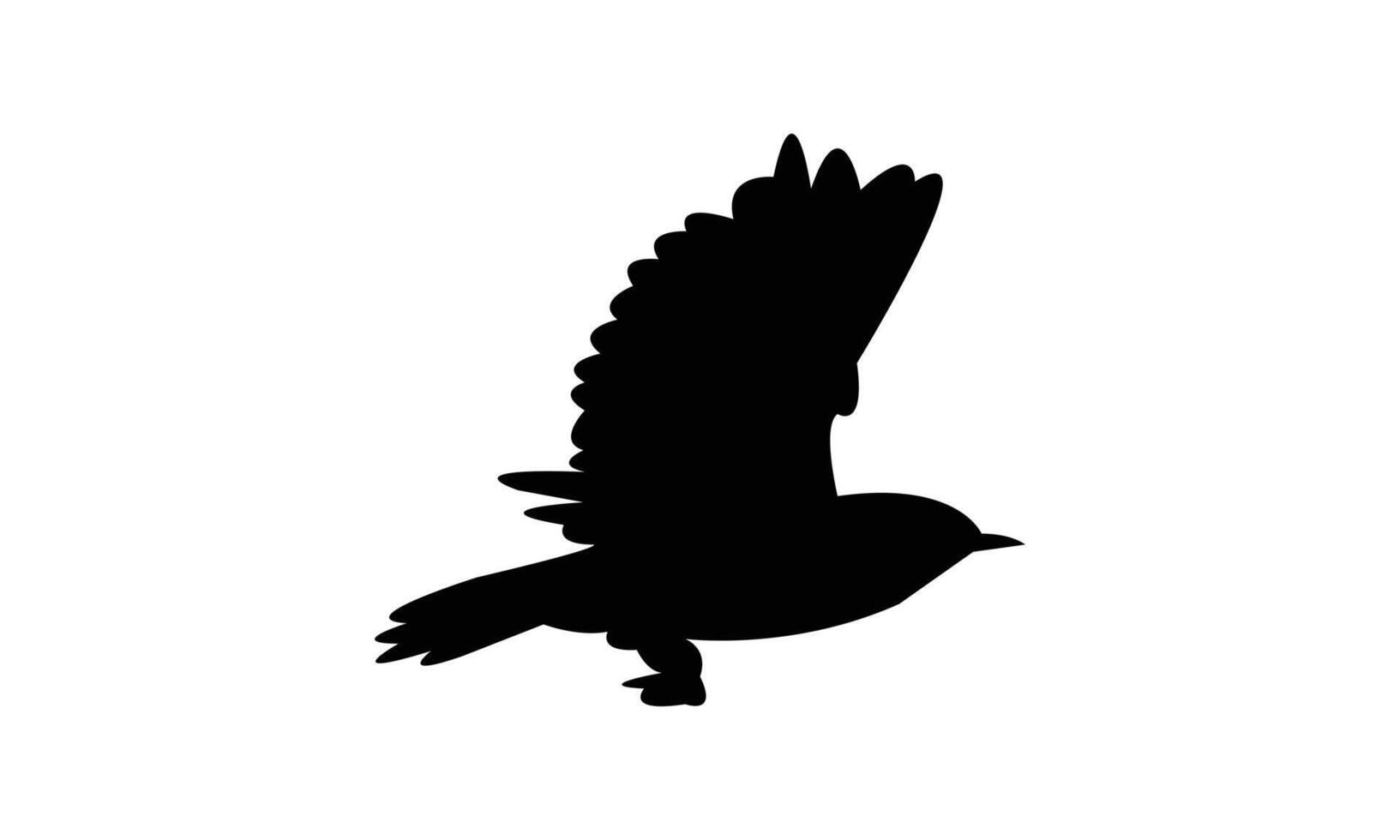 Flying Warbler Bird Black Silhouette Design vector