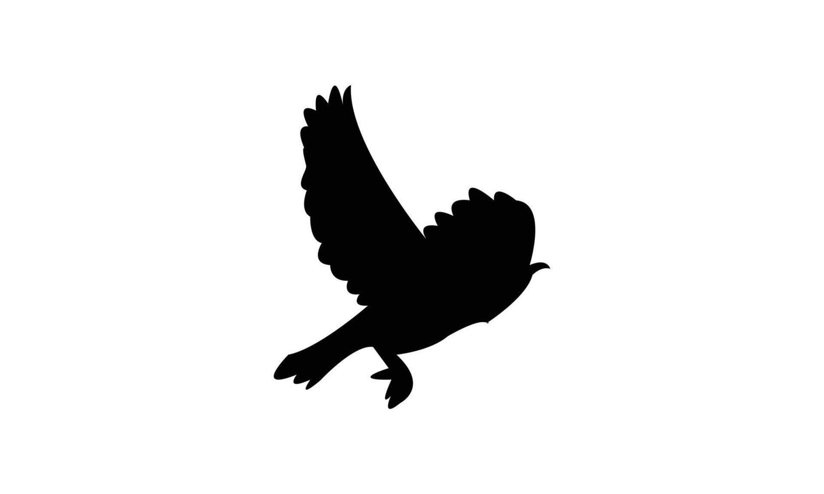 Flying Warbler Bird Silhouette Design vector
