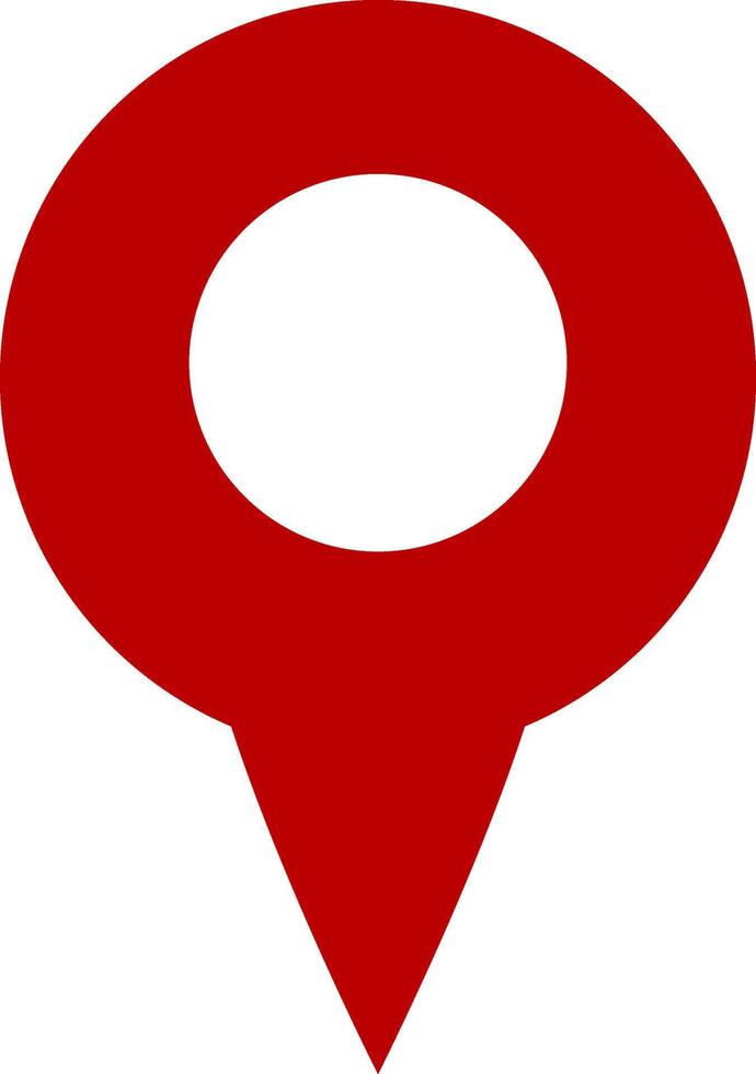 Map pointer icon isolated. GPS location red stencil vector