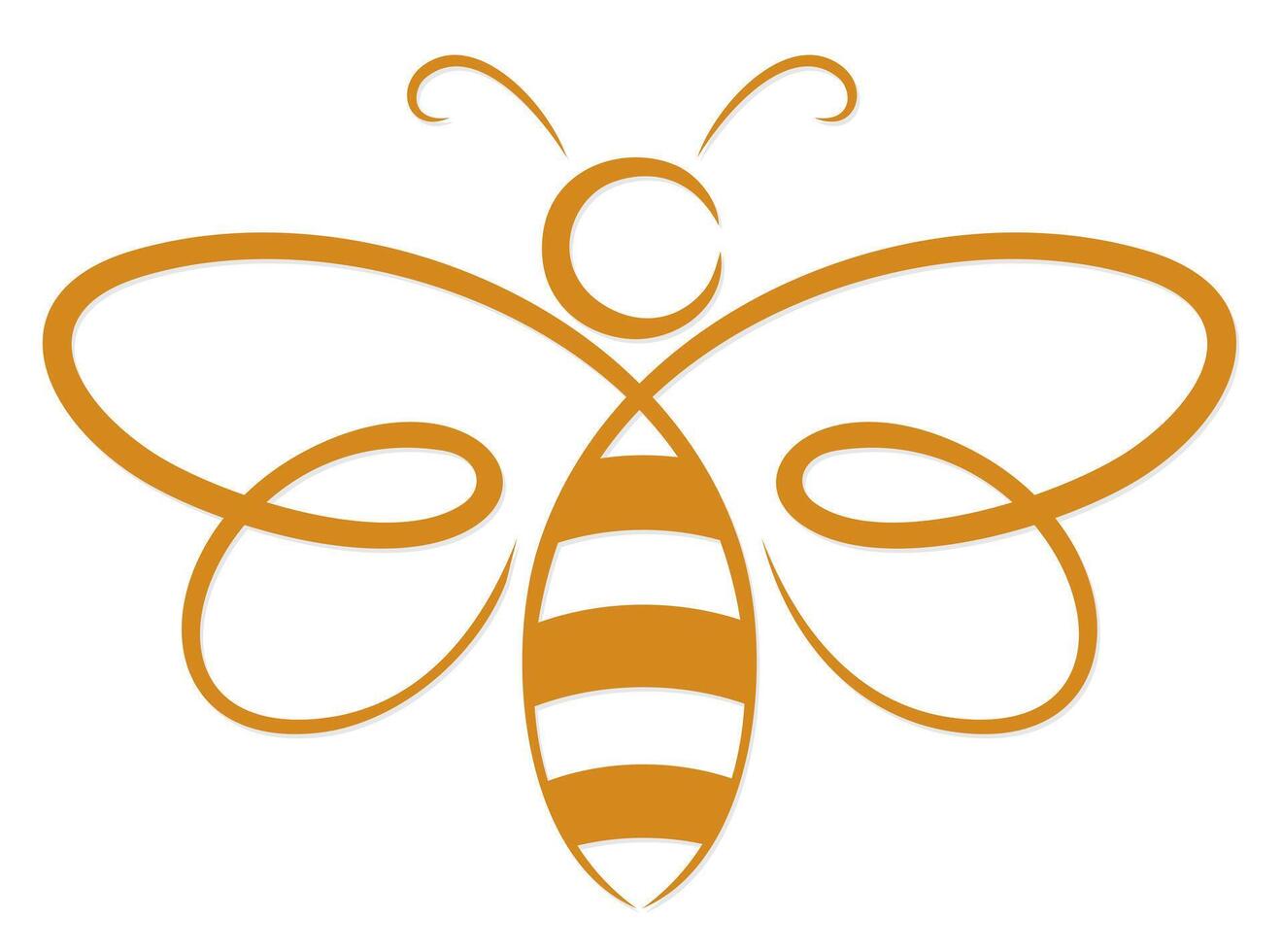 A symbol of the yellow bee. vector