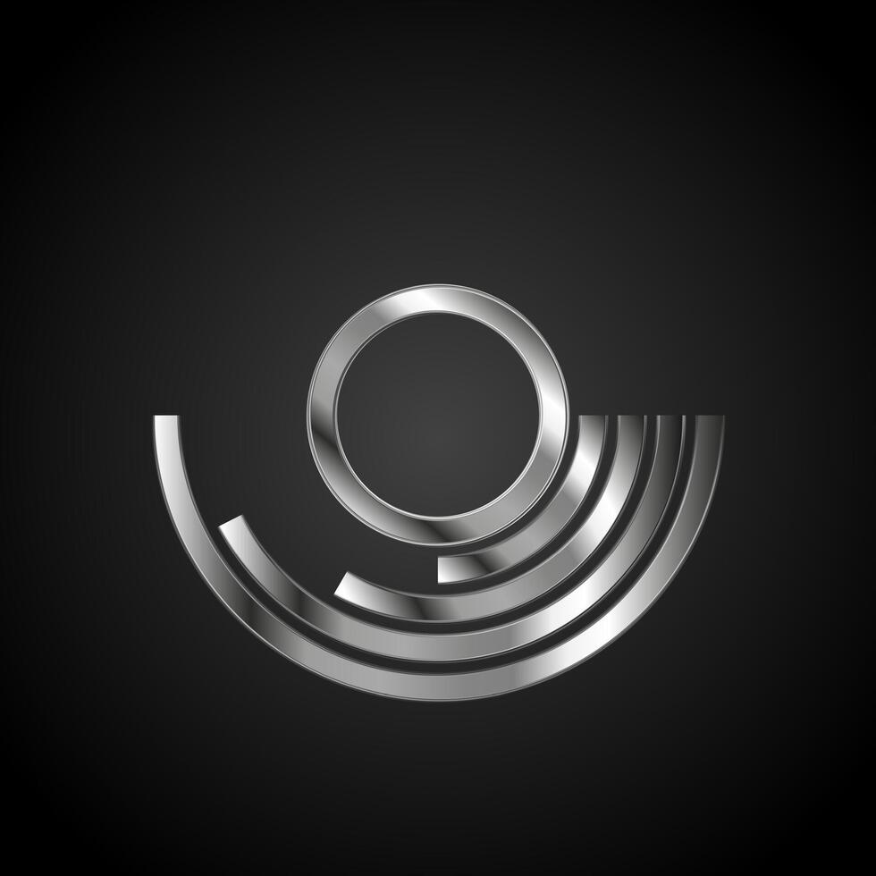 Abstract metal silver branding logo background vector