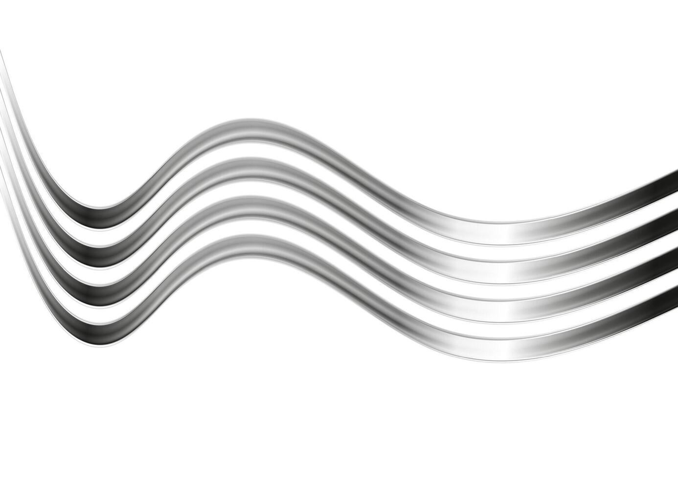 Silver metal waves abstract background vector