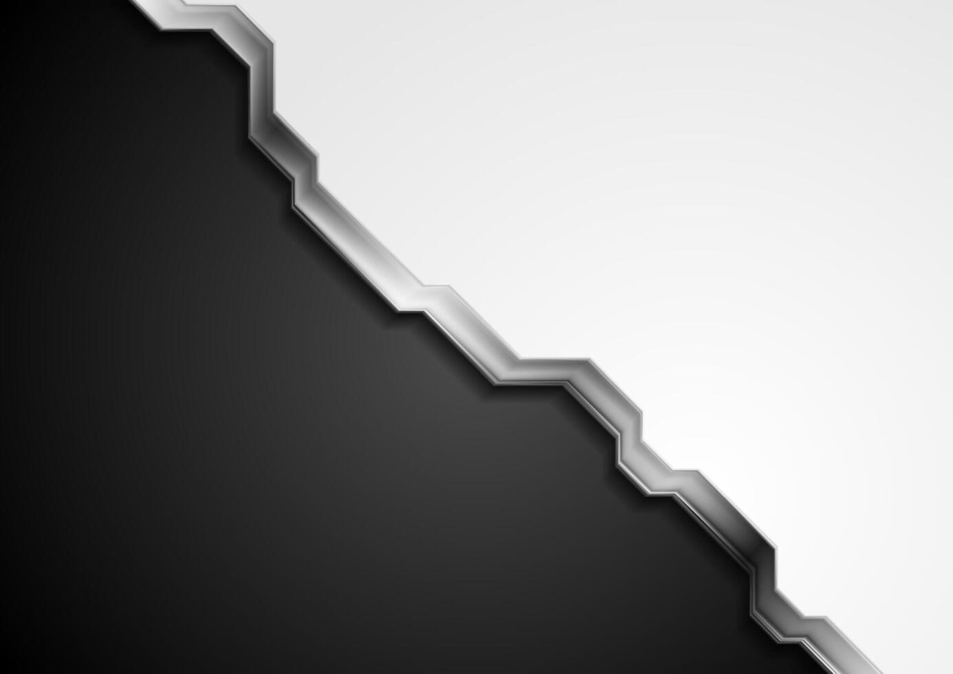 Black and white abstract background with metallic stripe vector