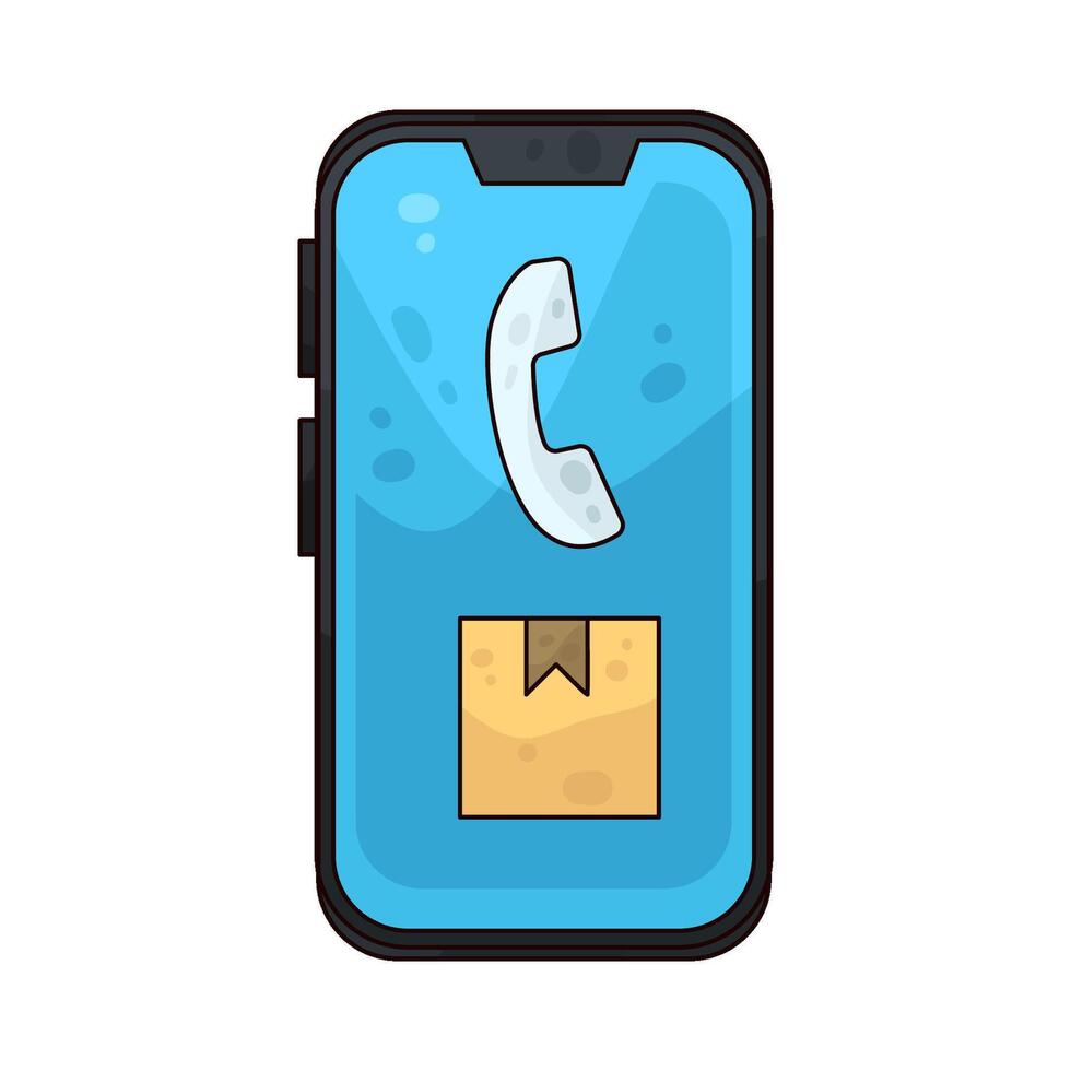 Illustration of Delivery phone call vector