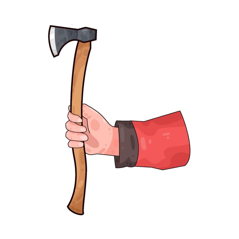 axe in hand illustration vector