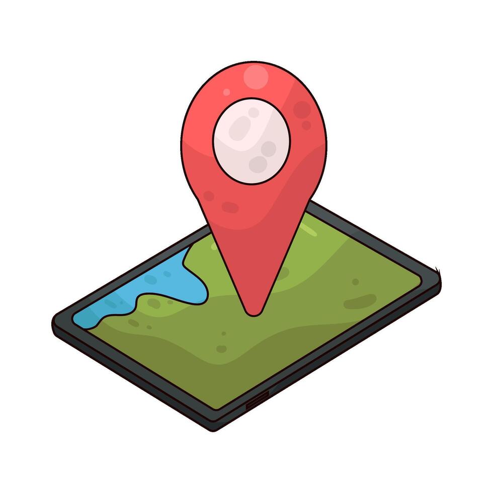 Illustration of tracking map vector
