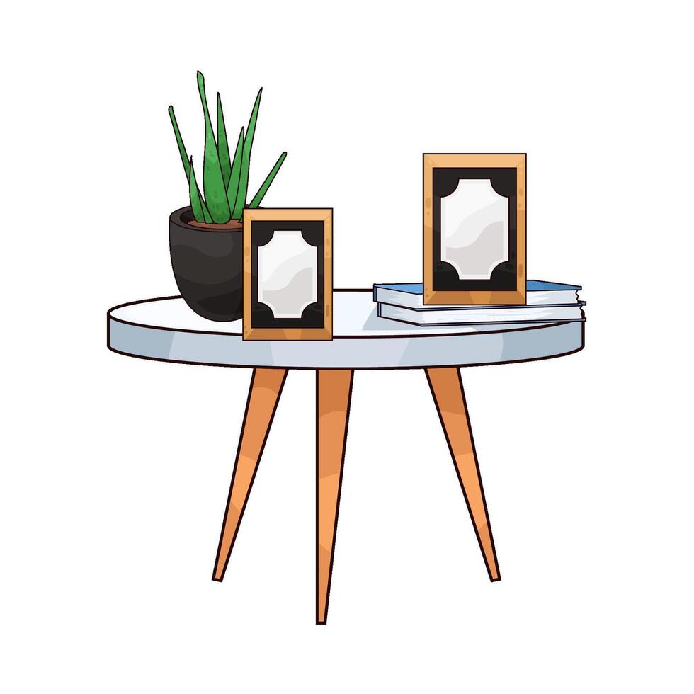 photo frame on the table vector