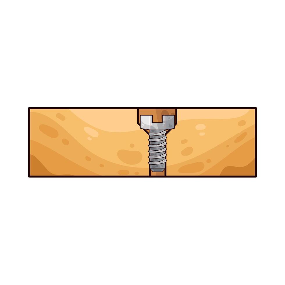 the screws are in the wood illustration vector