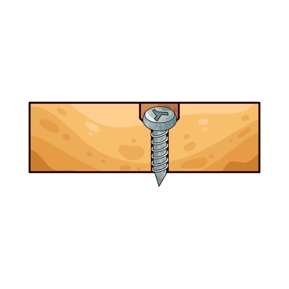 illustration of wood with screw vector