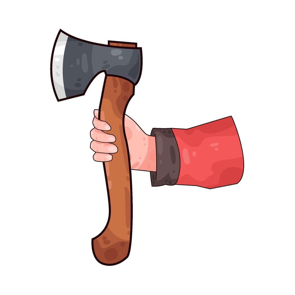 illustration of ax in hand vector