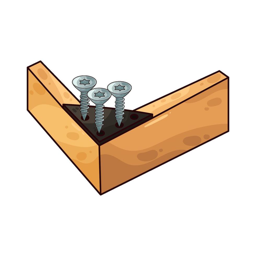 wood with screw illustration vector