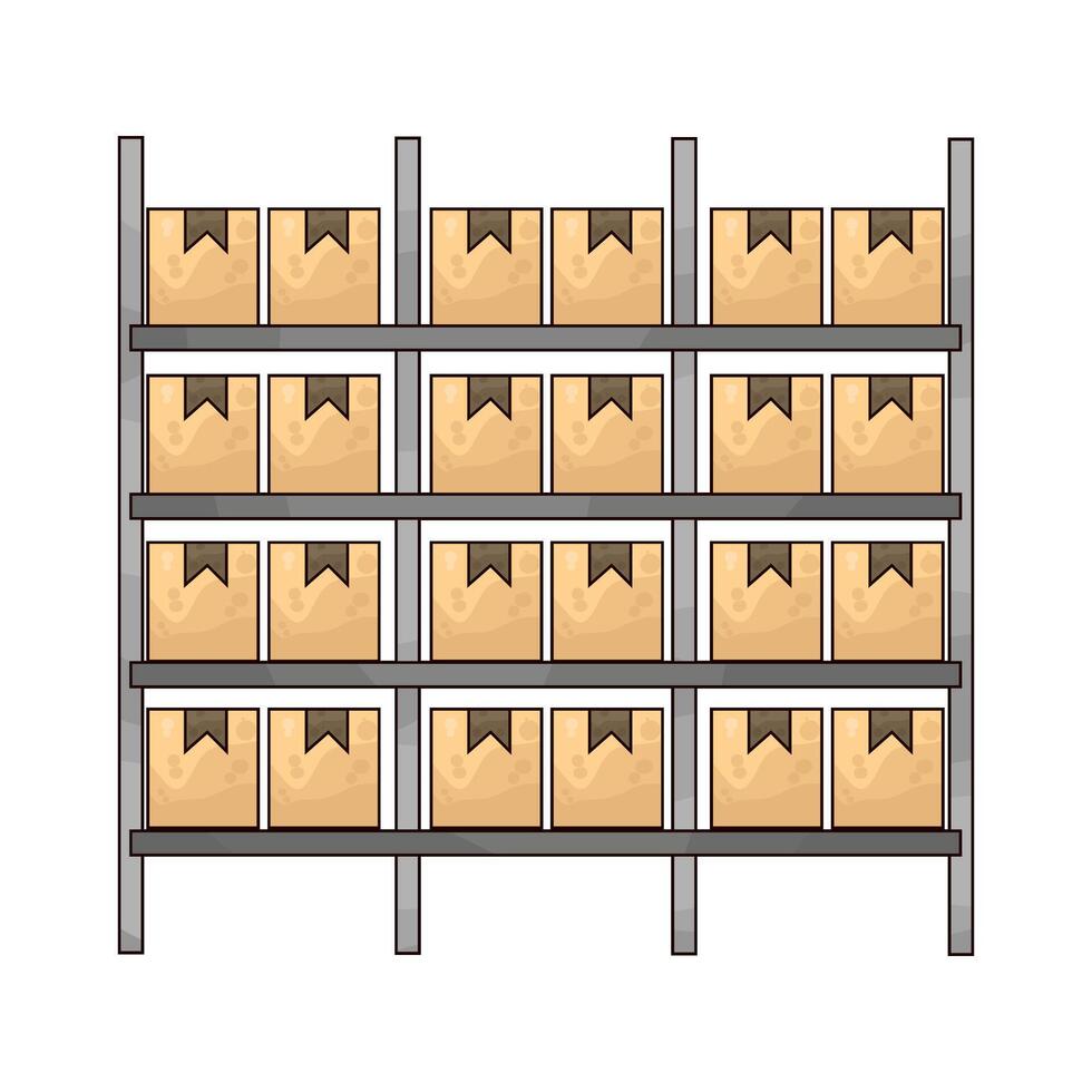 Illustration of Warehouse shelf vector