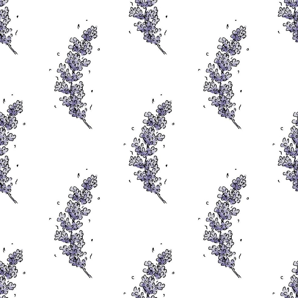 Seamless pattern with lavender flowers for decorative print, wrapping paper, greeting cards, wallpaper and fabric vector