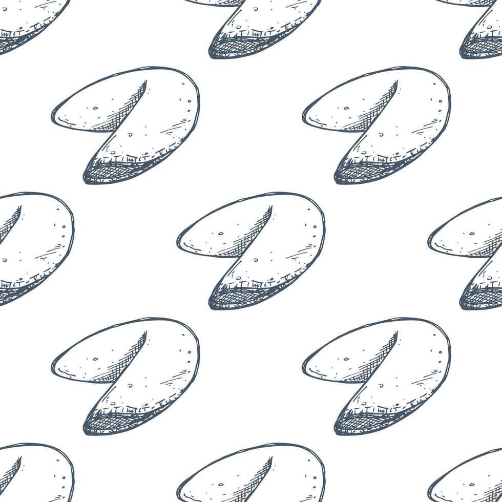 Seamless pattern with fortune cookies for decorative print, wrapping paper, greeting cards, wallpaper and fabric vector