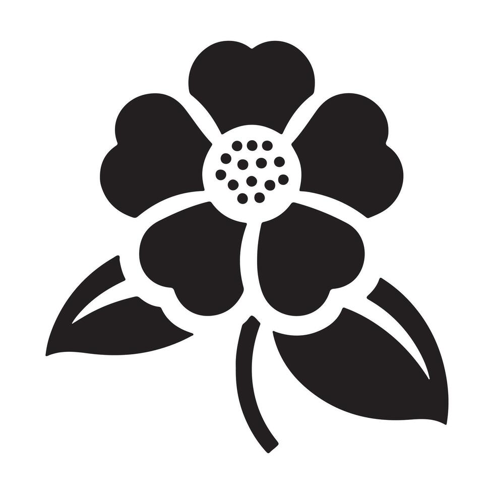 Elegant Camelia Flower Silhouette Art vector