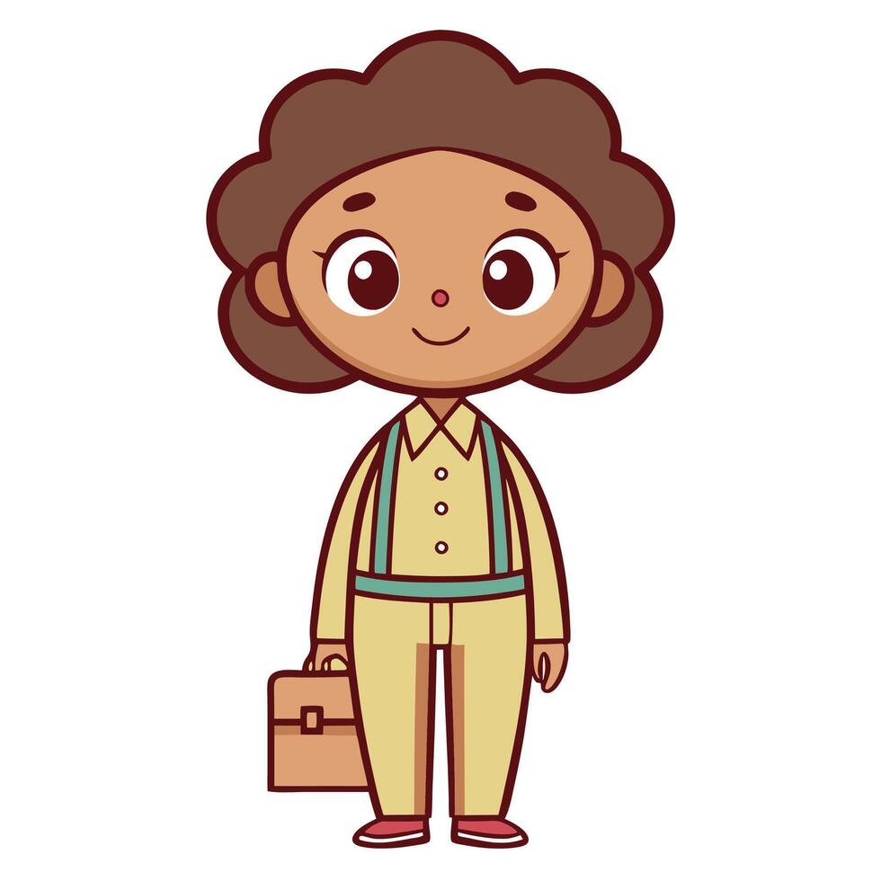 a cartoon boy with a briefcase and a tie vector